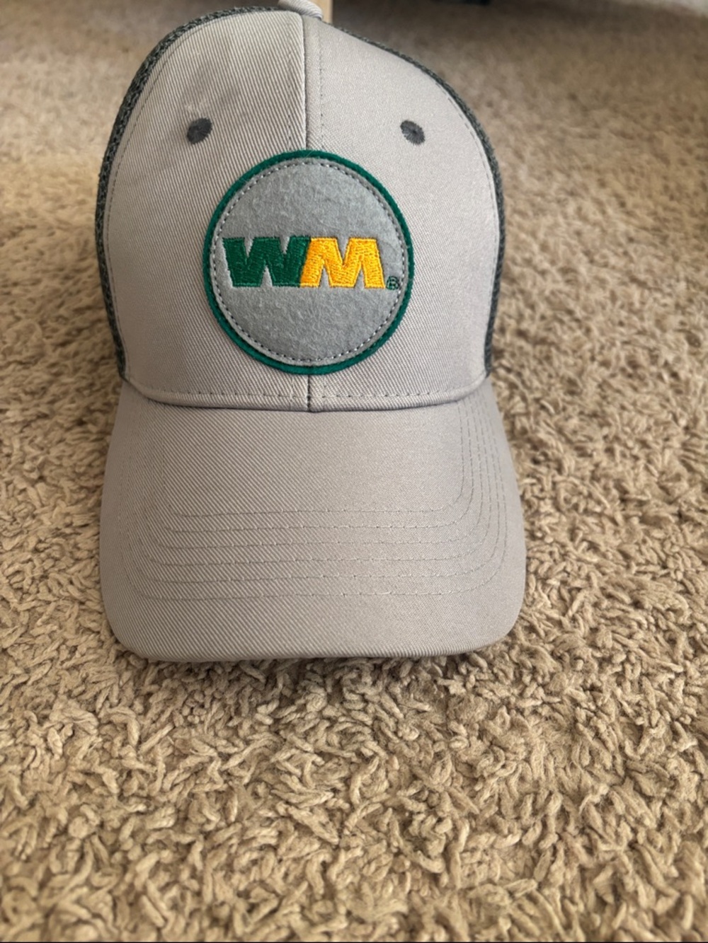 1 hr sale Waste Management Gray Logo Patch Baseball Cap